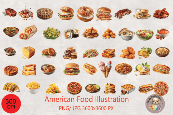 Download American Foods Illustrations Transparent - Transparent Collection