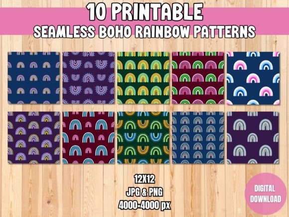 Download Seamless Boho Rainbow Patterns - Rainbow patterns Collection