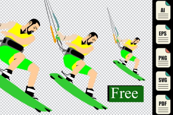 Download Free Kite Surfing Sport Vector Image - Premium Bundle