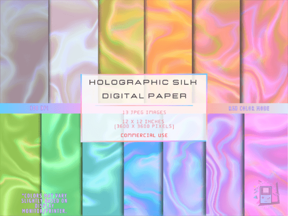 Download Holographic Silk Set I Digital Papers - Silk Collection